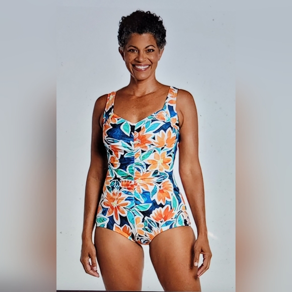 NWT MINIMIZER ADJUSTABLE BOY LEG LINED SWIM BATHING SUIT SLIMMING TUMMY CONTROL - Picture 2 of 16